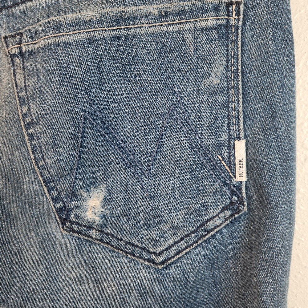MOTHER Jeans The Looker Crop Zip Graffiti Girl Ankle Jeans Size 29 - Picture 6 of 9